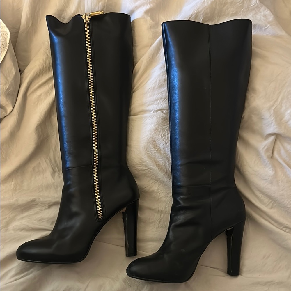 Banana Republic Elegant Black Knee-High Leather Boots